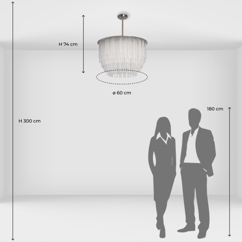 Люстра круглая с прозрачными стеклянными трубками Nembus в Грозном