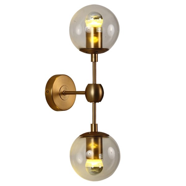 Бра Modo Sconce 2 Globes Gold Золотой Янтарь (Amber) Прозрачное Стекло Бра Modo Sconce 2 Globes Gold Золотой Янтарь (Amber) Прозрачное Стекло в Грозном | Loft Concept