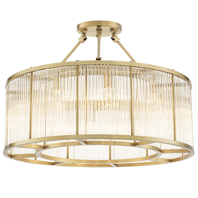 Потолочный светильник Eichholtz Ceiling Lamp Bernardi L Латунь Прозрачное Стекло в Грозном | Loft Concept 
