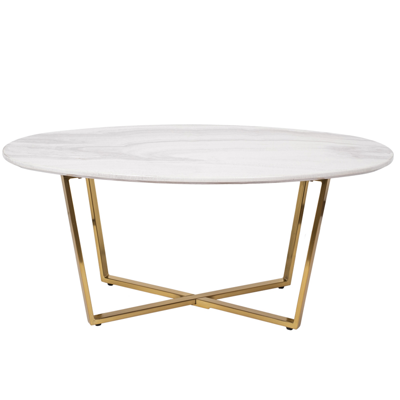 Кофейный стол Marsali Coffee Table Золотой Белый Кофейный стол Marsali Coffee Table Золотой Белый в Грозном | Loft Concept