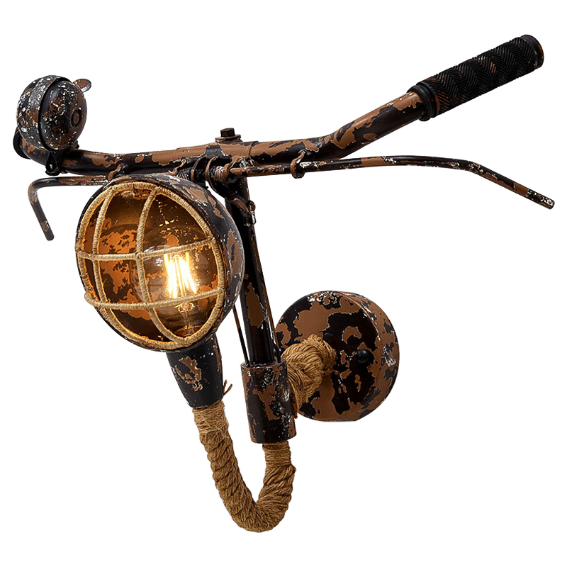 Бра Bicycle Handlebar Wall Lamp Коричневый Коричневый винтаж Бра Bicycle Handlebar Wall Lamp Коричневый Коричневый винтаж в Грозном | Loft Concept