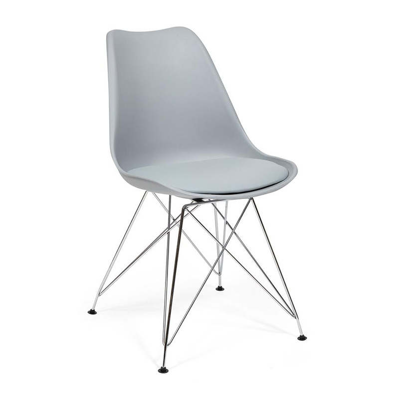 Стул DSR gray Серый Хром Стул DSR gray Серый Хром в Грозном | Loft Concept