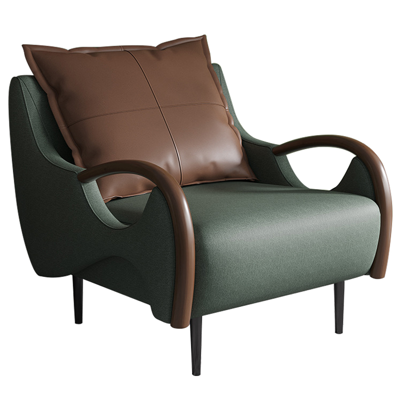 Кресло Oliwier Green Armchair Зеленый Коричневый Кресло Oliwier Green Armchair Зеленый Коричневый в Грозном | Loft Concept