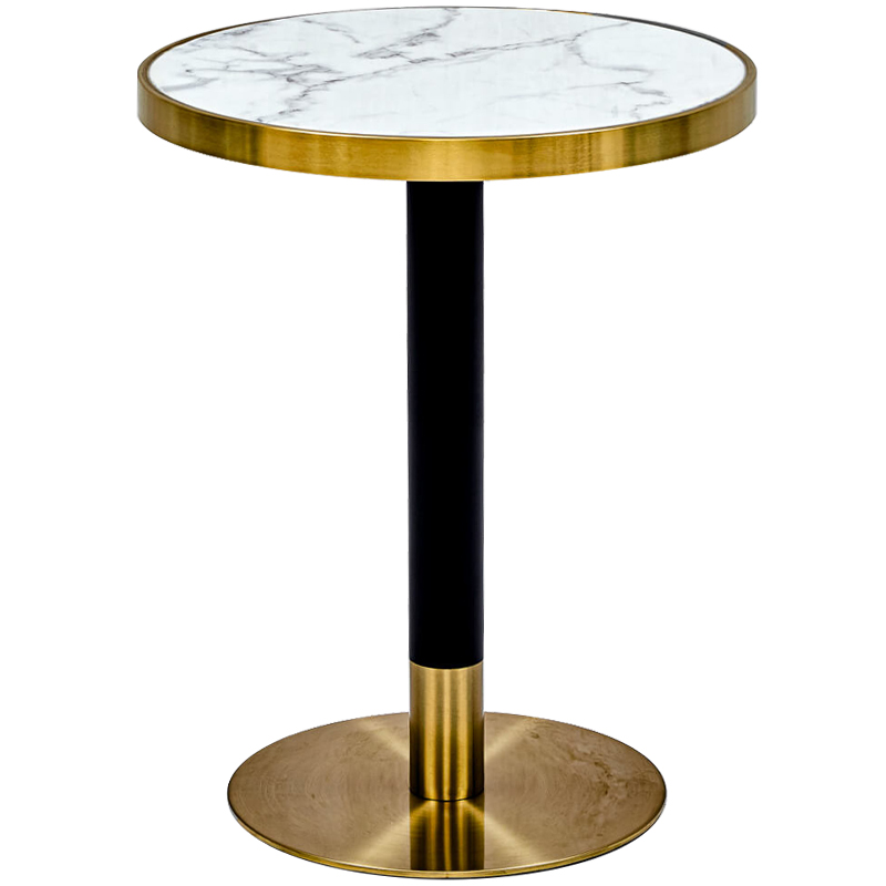 Обеденный стол Paco Dinner Table 60 Белый Глянцевое золото Черный Обеденный стол Paco Dinner Table 60 Белый Глянцевое золото Черный в Грозном | Loft Concept
