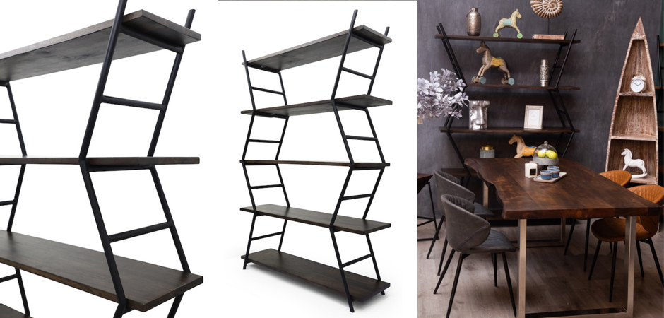 Стеллаж Industrial Zigzag Dark Wood Стеллаж Industrial Zigzag Dark Wood - Loft-Concept в Грозном