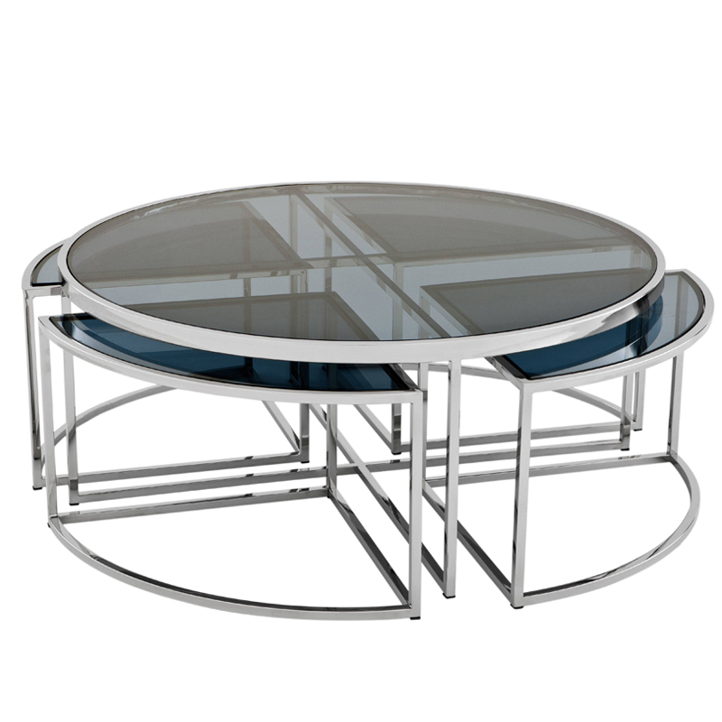 Кофейный стол Eichholtz Coffee Table Padova Stainless steel Нержавеющая сталь Стекло Смок Кофейный стол Eichholtz Coffee Table Padova Stainless steel Нержавеющая сталь Стекло Смок в Грозном | Loft Concept