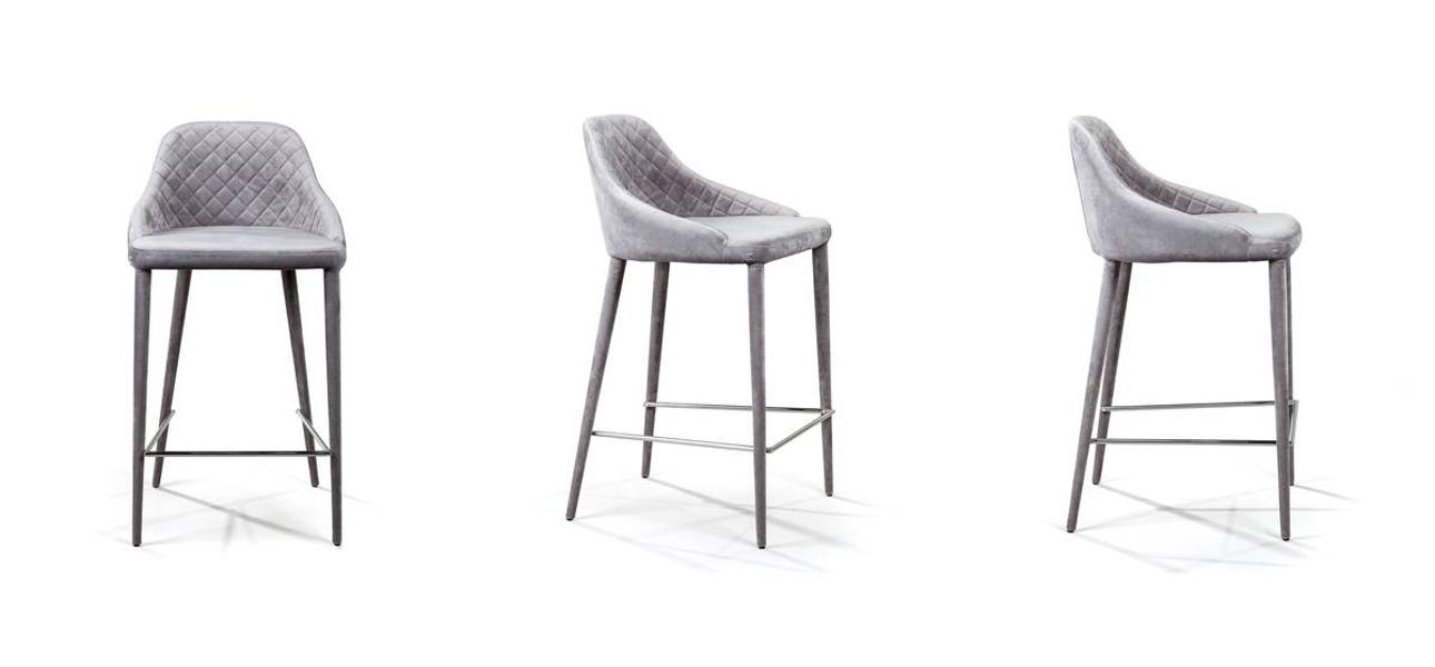 Стул Douglas Rhombus Bar stool Серый Велюр - фото