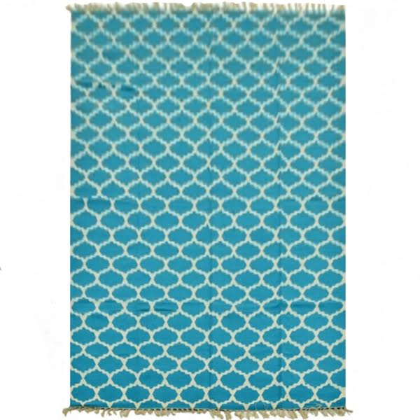 Ковер Ornament Cotton Blue 100% хлопок Голубой пастельный в Грозном | Loft Concept 