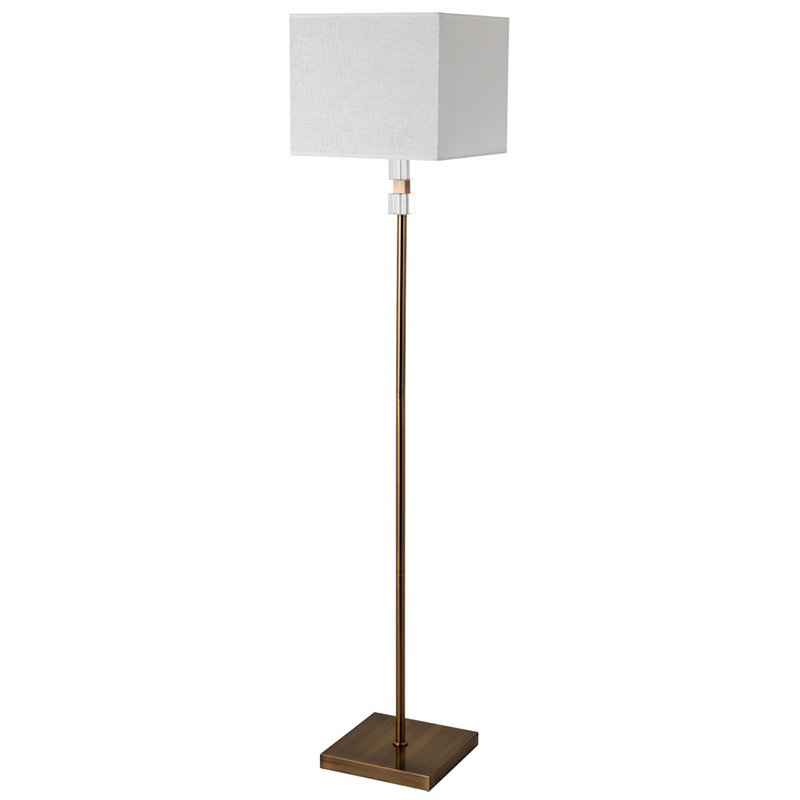 Торшер Tradonico Floor Lamp Brass Латунь Белый Прозрачный Торшер Tradonico Floor Lamp Brass Латунь Белый Прозрачный в Грозном | Loft Concept