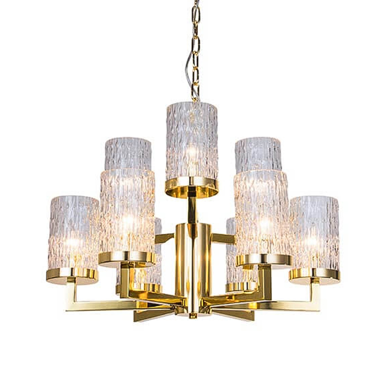 Люстра Estebe Glass Gold Chandelier 9 Прозрачный Золотой Люстра Estebe Glass Gold Chandelier 9 Прозрачный Золотой в Грозном | Loft Concept