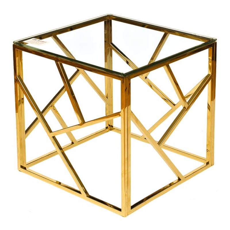 Приставной стол Serene Furnishing Gold Clear Glass Top Side Table Золотой Прозрачное Стекло Приставной стол Serene Furnishing Gold Clear Glass Top Side Table Золотой Прозрачное Стекло в Грозном | Loft Concept