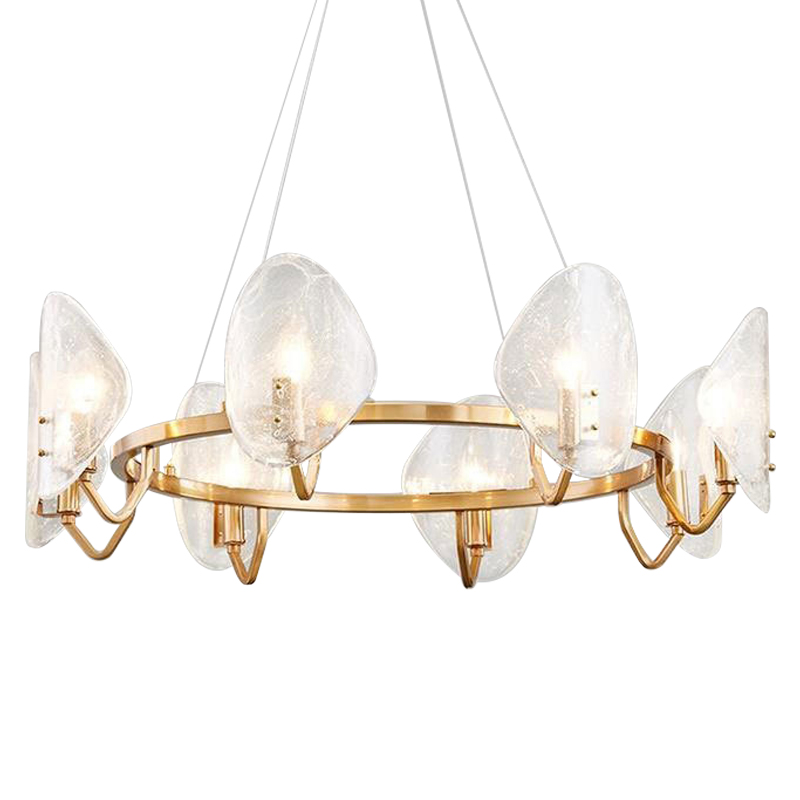 Люстра Nazaire Glass Chandelier Латунь Прозрачное Стекло Люстра Nazaire Glass Chandelier Латунь Прозрачное Стекло в Грозном | Loft Concept