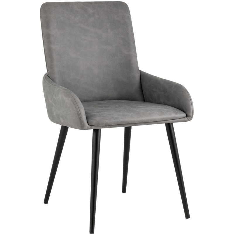 Стул Munchen Chair Серая Искусственная Замша Серый Черный в Грозном | Loft Concept 