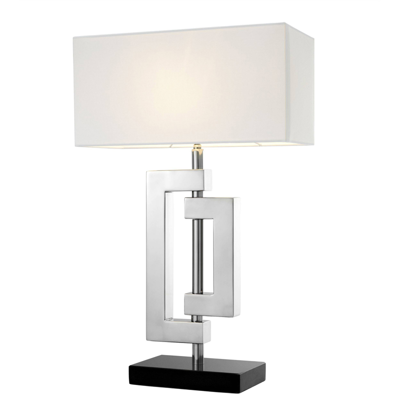 Настольная лампа Eichholtz Table Lamp Leroux stainless steel Белый Нержавеющая сталь Черный Настольная лампа Eichholtz Table Lamp Leroux stainless steel Белый Нержавеющая сталь Черный в Грозном | Loft Concept
