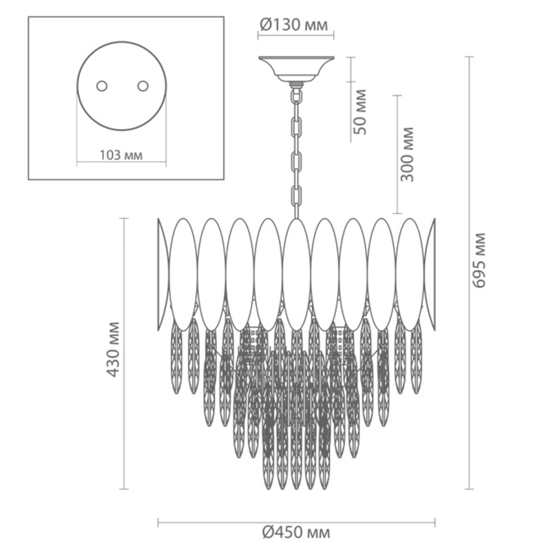 Люстра KEBO KING CHANDELIER four cascades D 45 Люстра KEBO KING CHANDELIER four cascades D 45 в Грозном