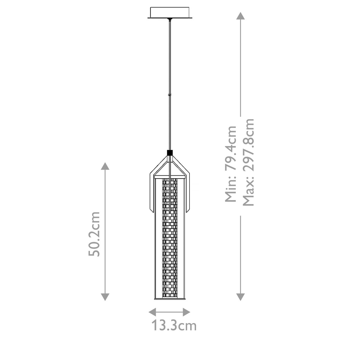 Подвесной светильник хромированного цвета с прозрачным цилиндрическим стеклянным плафоном Eurofase в Грозном