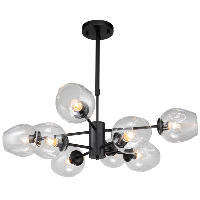 Люстра Branching Bubble Chandelier black 8 Черный Прозрачный Люстра Branching Bubble Chandelier black 8 Черный Прозрачный в Грозном | Loft Concept