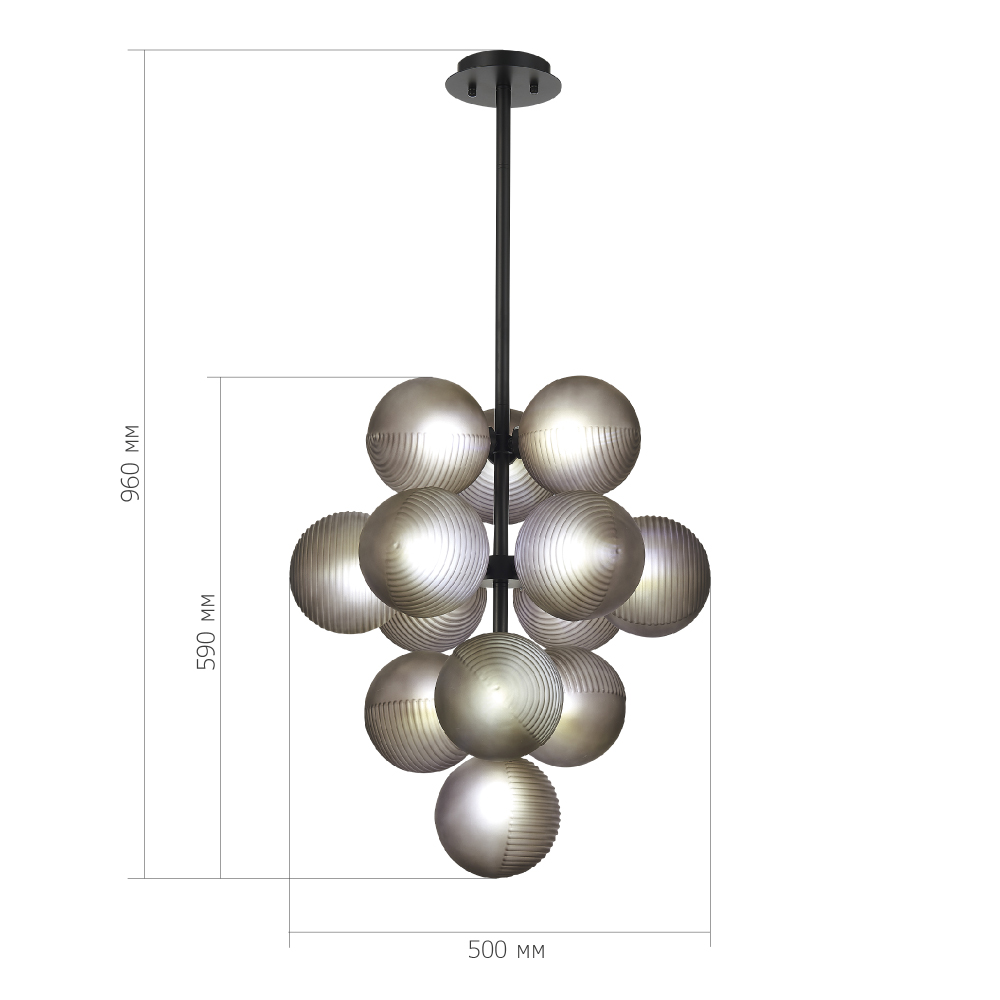 Люстра в форме виноградой грозди Inflorescence в Грозном