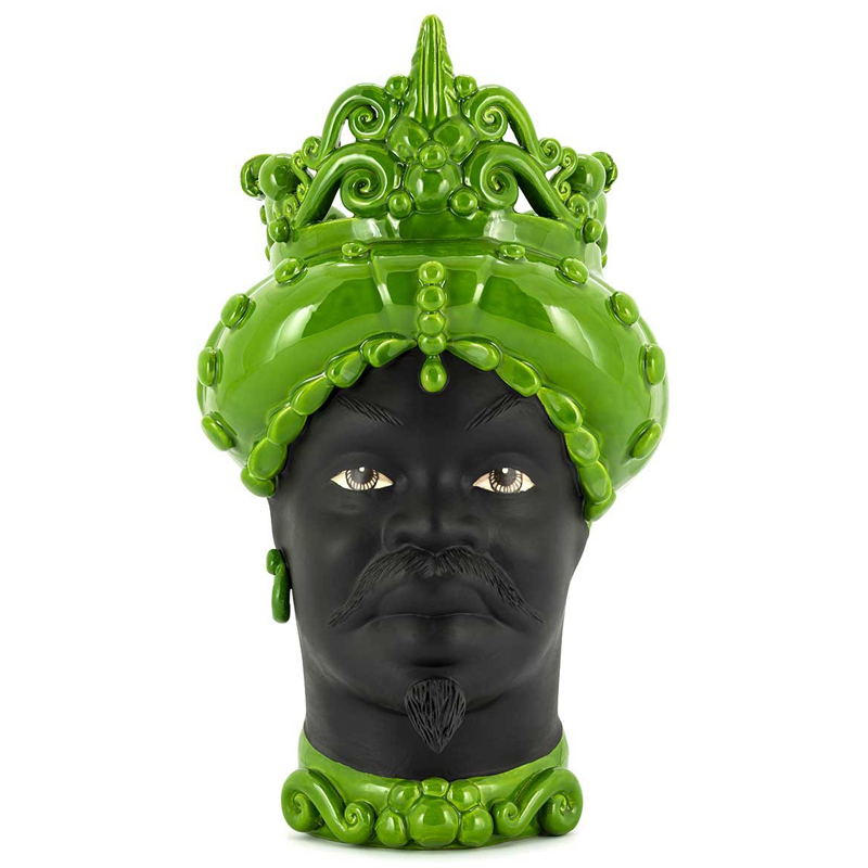 Ваза VASE MORO MAN MED. MAT Green Черный Зеленый Ваза VASE MORO MAN MED. MAT Green Черный Зеленый в Грозном | Loft Concept