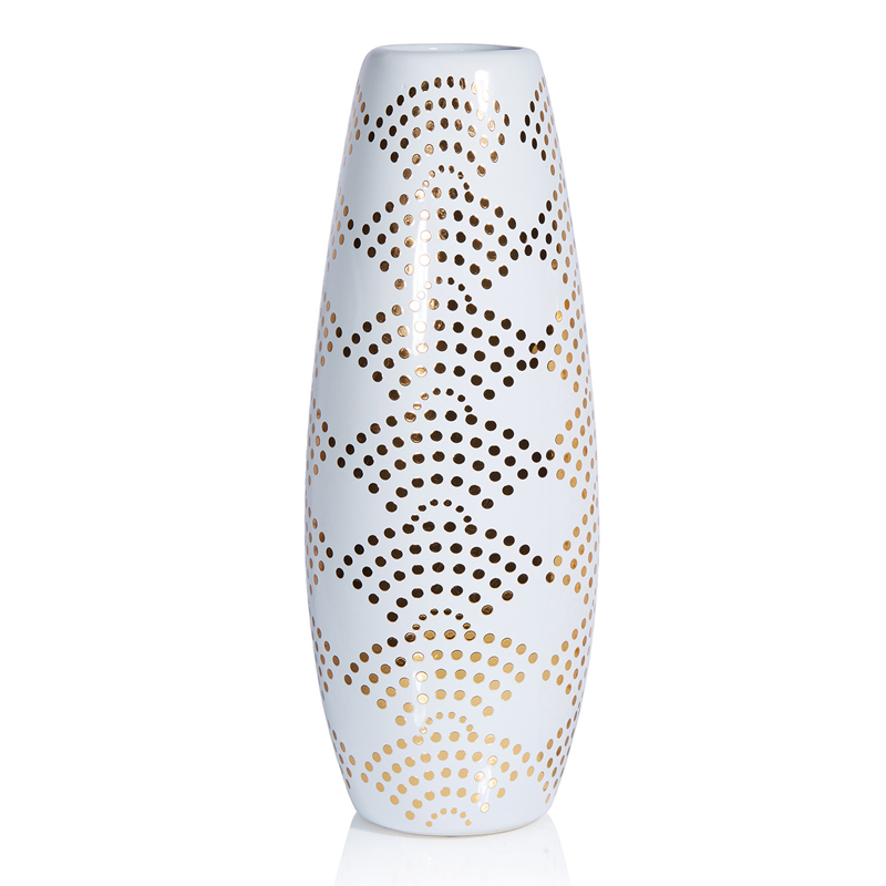 Ваза Amory Vase gold dots Золотой Белый Ваза Amory Vase gold dots Золотой Белый в Грозном | Loft Concept