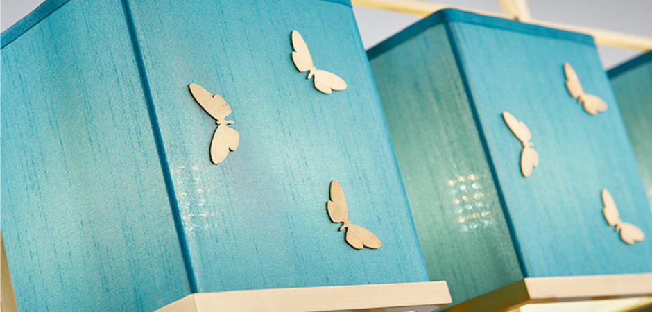 Люстра с бабочками Butterflies Blue Background Chandelier - фото №2