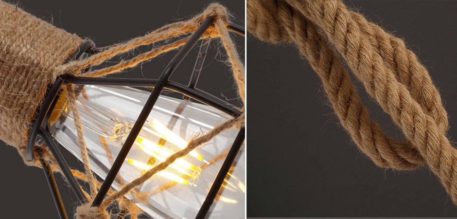 Подвесной светильник LOFT ROPE CHANDELIER CAGE Mono Подвесной светильник LOFT ROPE CHANDELIER CAGE Mono - Loft-Concept в Грозном