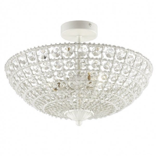 Потолочный светильник Casbah Crystal Top Lamp 3 Прозрачный Белый Потолочный светильник Casbah Crystal Top Lamp 3 Прозрачный Белый в Грозном | Loft Concept
