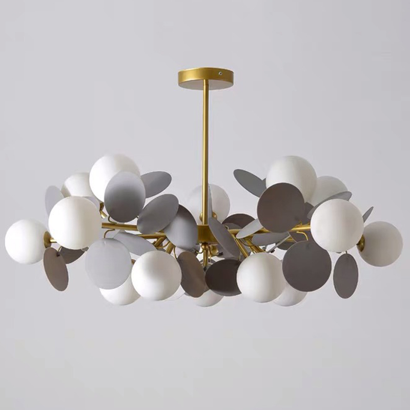 Люстра MATISSE Chandelier gray Золотой Белый Светло-серый Люстра MATISSE Chandelier gray Золотой Белый Светло-серый в Грозном | Loft Concept