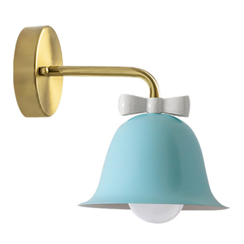 Бра Колокольчик Bell with Bow Blue Wall Lamp Голубой Золотой Голубой Белый Бра Колокольчик Bell with Bow Blue Wall Lamp Голубой Золотой Голубой Белый в Грозном | Loft Concept