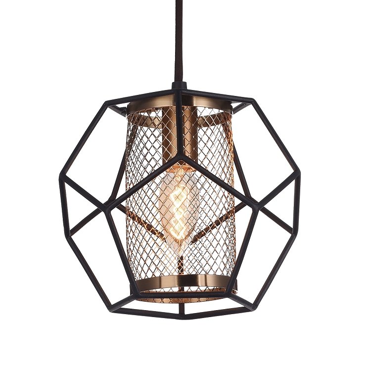 Подвесной светильник Octagrid Pendant Золотой Черный Подвесной светильник Octagrid Pendant Золотой Черный в Грозном | Loft Concept