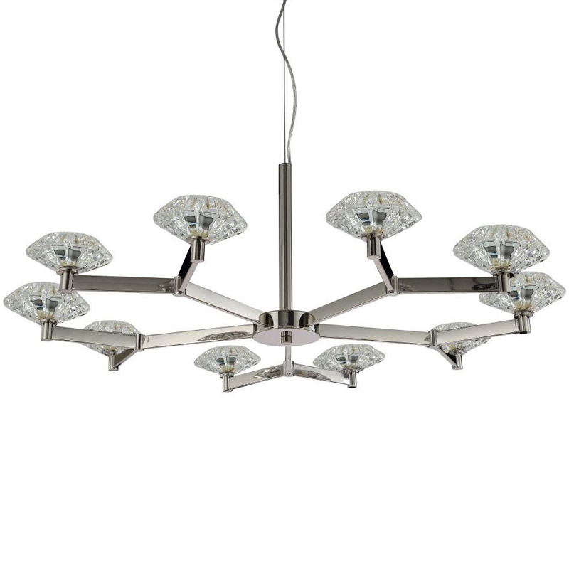 Люстра Yerker Chandelier Nickel 10 Никель Прозрачный Люстра Yerker Chandelier Nickel 10 Никель Прозрачный в Грозном | Loft Concept