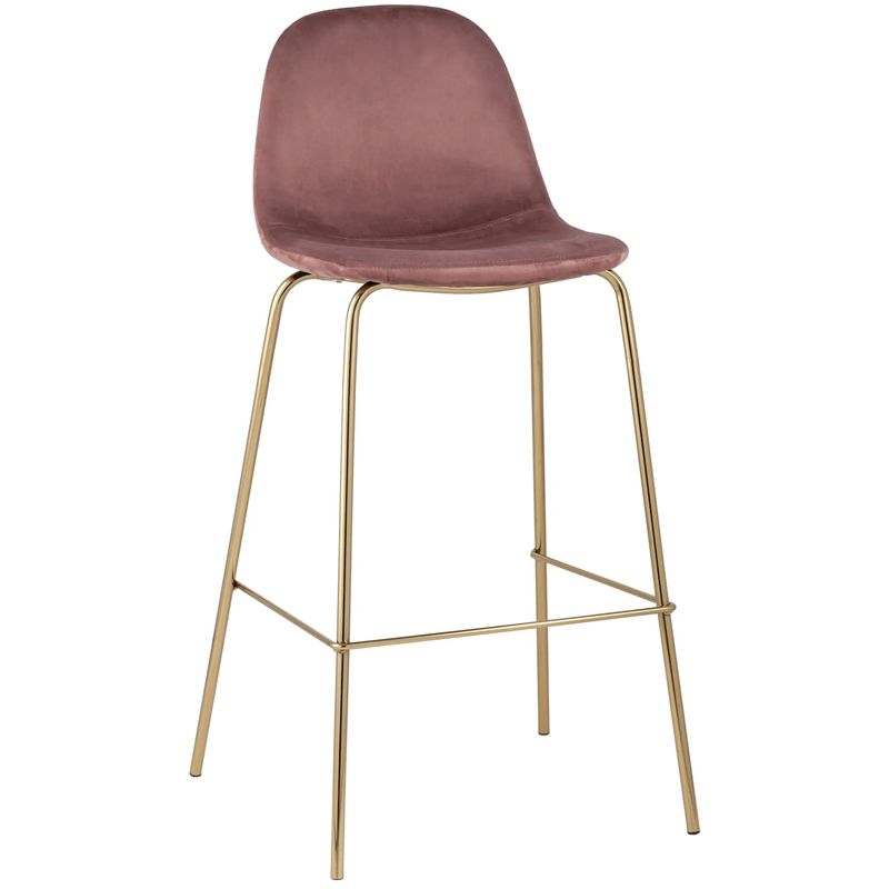 Барный Стул Archie Chair Пыльно-Розовый Велюр Розовый пастельный Золотой Барный Стул Archie Chair Пыльно-Розовый Велюр Розовый пастельный Золотой в Грозном | Loft Concept