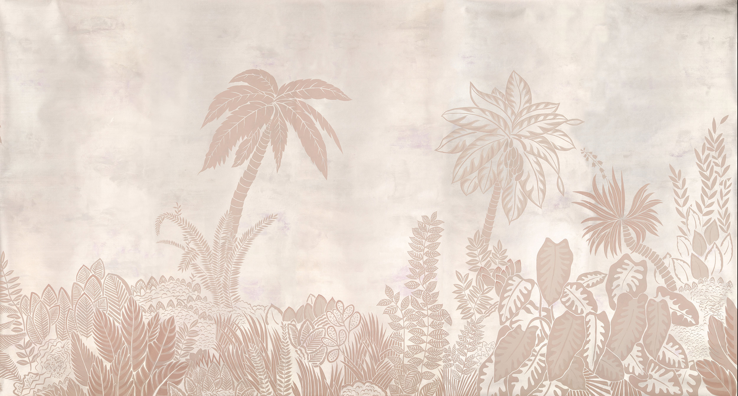 Обои ручная роспись Bahamian Beach Special Colourway on Tarnished Silver gilded paper with pearlescent antiquing Обои ручная роспись Bahamian Beach Special Colourway on Tarnished Silver gilded paper with pearlescent antiquing - постер Loft-Concept в Грозном