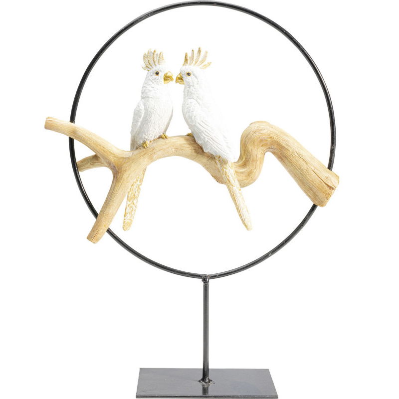 Статуэтка White Parrots in a ring Белый Древесина Черный Статуэтка White Parrots in a ring Белый Древесина Черный в Грозном | Loft Concept