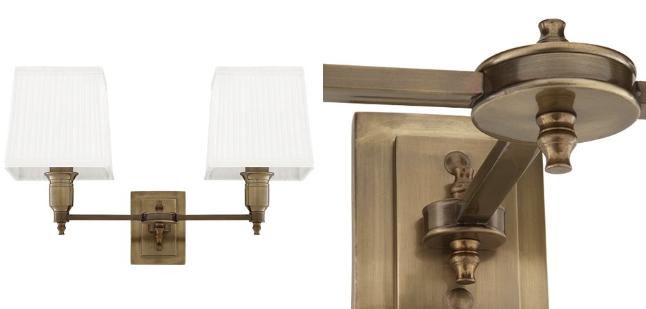 Бра Wall Lamp Lexington Double Brass+White Бра Wall Lamp Lexington Double Brass+White - Loft-Concept в Грозном