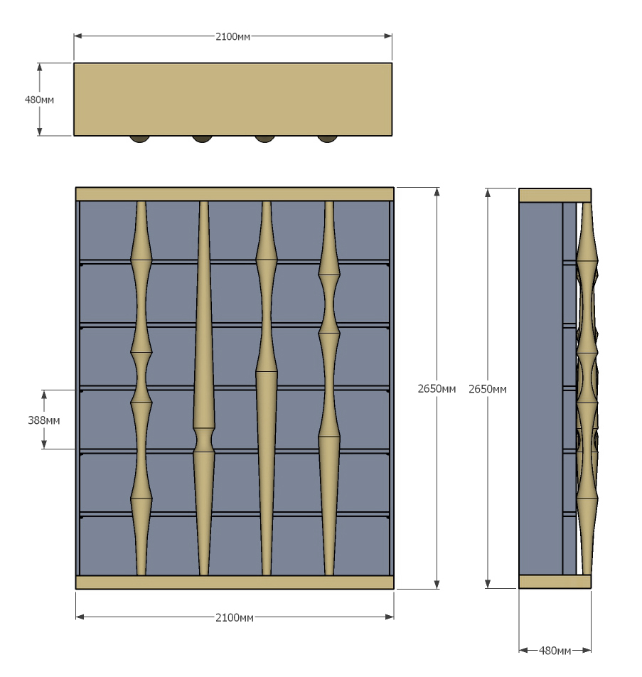 Стеллаж Oak Columns & Blue Стеллаж Oak Columns & Blue в Грозном