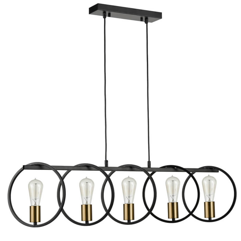 Люстра Loft Rings Ligh 5 Черный Золотой Люстра Loft Rings Ligh 5 Черный Золотой в Грозном | Loft Concept