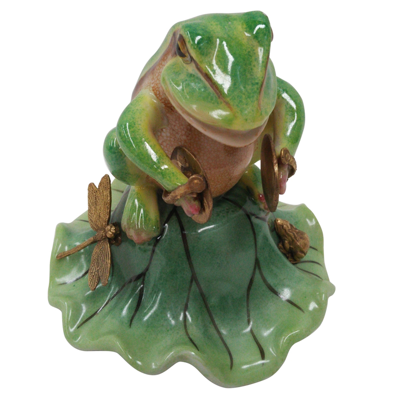 Статуэтка Frog Drummer Зеленый Золотой Статуэтка Frog Drummer Зеленый Золотой в Грозном | Loft Concept
