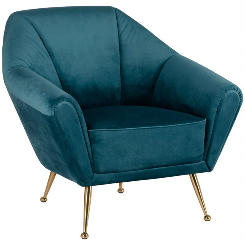 Кресло Brunner Chair blue Золотой Темно-синий Кресло Brunner Chair blue Золотой Темно-синий в Грозном | Loft Concept