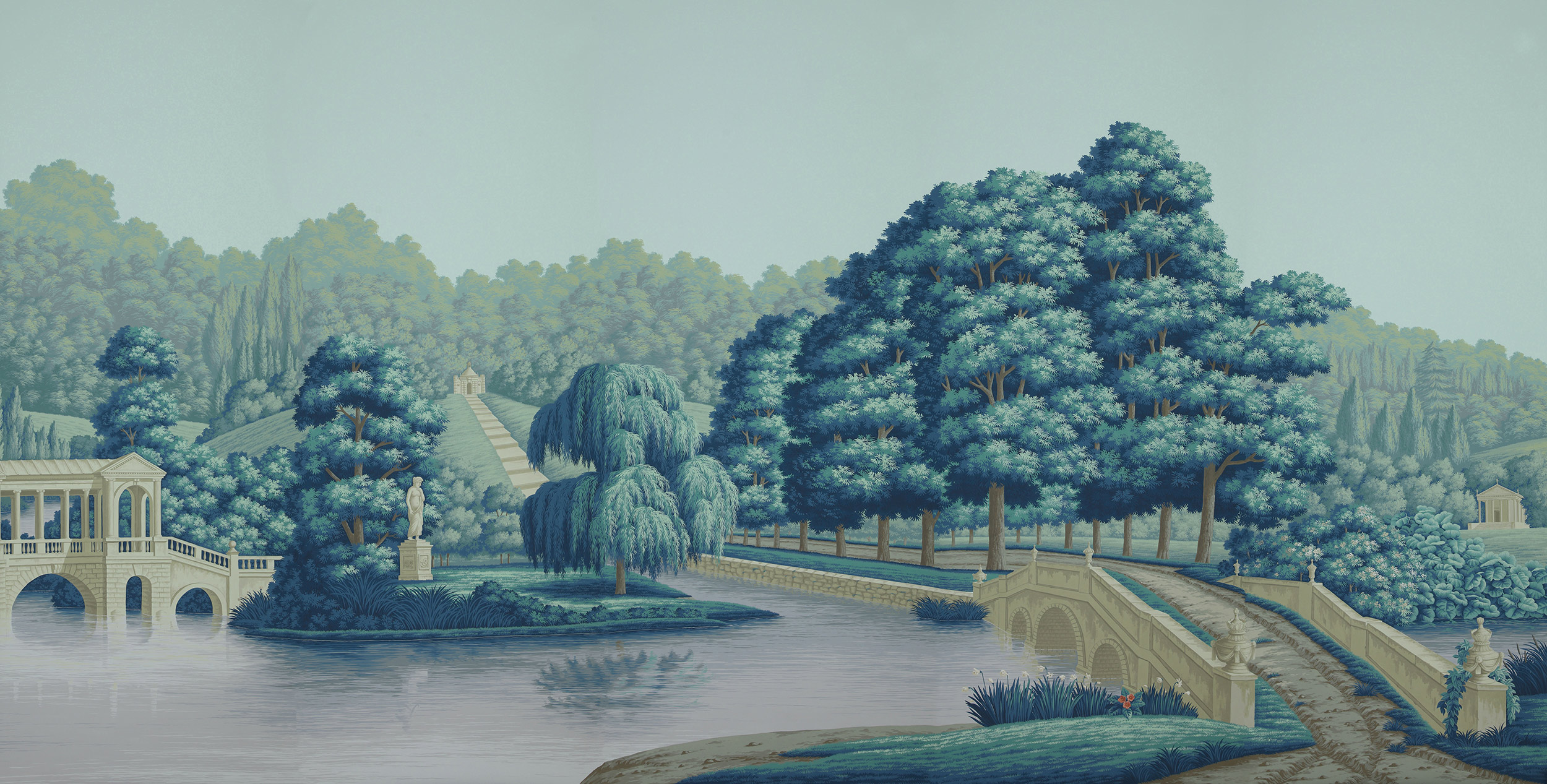 Обои ручная роспись English Landscape Special Colourway on scenic paper Обои ручная роспись English Landscape Special Colourway on scenic paper - постер Loft-Concept в Грозном