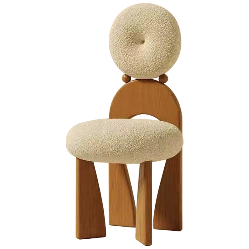 Стул Adem Boucle Wood Chair Молочный Древесина Стул Adem Boucle Wood Chair Молочный Древесина в Грозном | Loft Concept