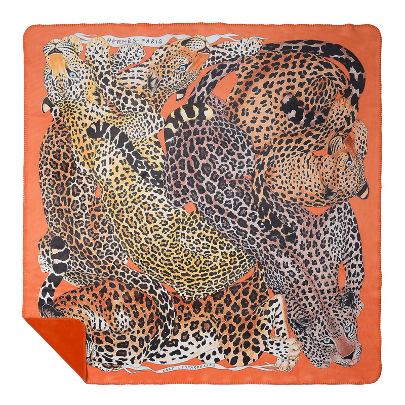 Плед Hermes Leopards Orange Оранжевый Коричневый Плед Hermes Leopards Orange Оранжевый Коричневый в Грозном | Loft Concept