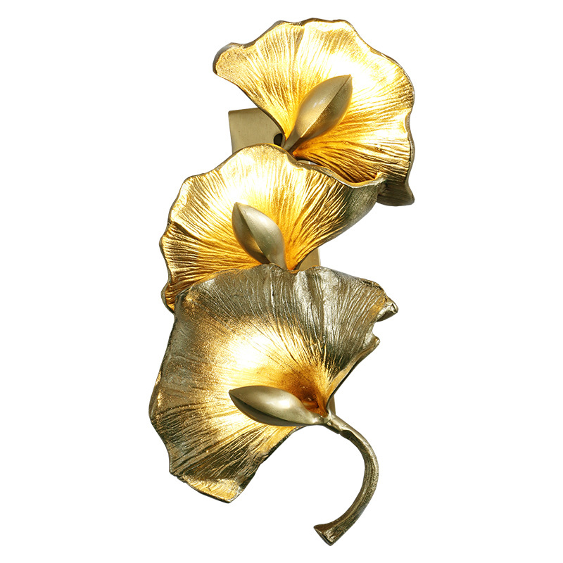 Дизайнерский настенный светильник Листья Гинкго Golden Ginkgo Leaves Золотой Дизайнерский настенный светильник Листья Гинкго Golden Ginkgo Leaves Золотой в Грозном | Loft Concept