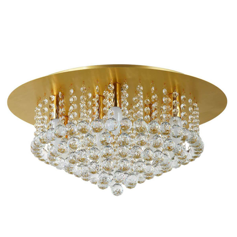 Потолочный светильник Cascade Chandelier Crystal 55 Глянцевое золото Прозрачное Стекло Потолочный светильник Cascade Chandelier Crystal 55 Глянцевое золото Прозрачное Стекло в Грозном | Loft Concept