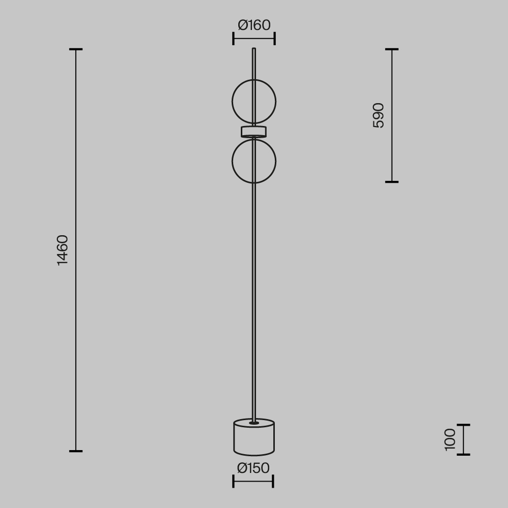 Напольный торшер светодионый Double Moon 3000К 15Вт в Грозном