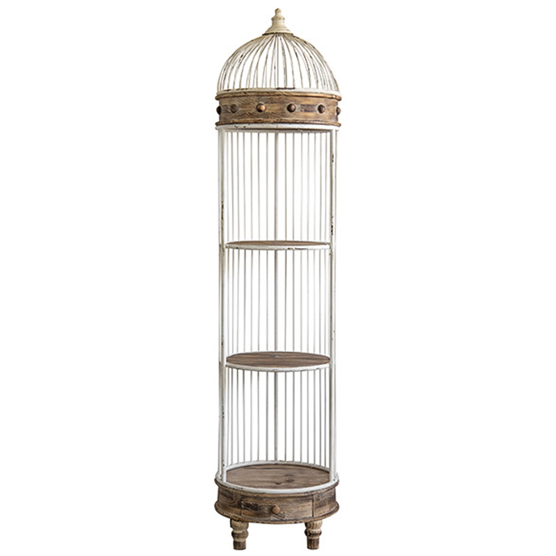 Стеллаж клетка Cage Rack White Provence Белый Коричневый Стеллаж клетка Cage Rack White Provence Белый Коричневый в Грозном | Loft Concept