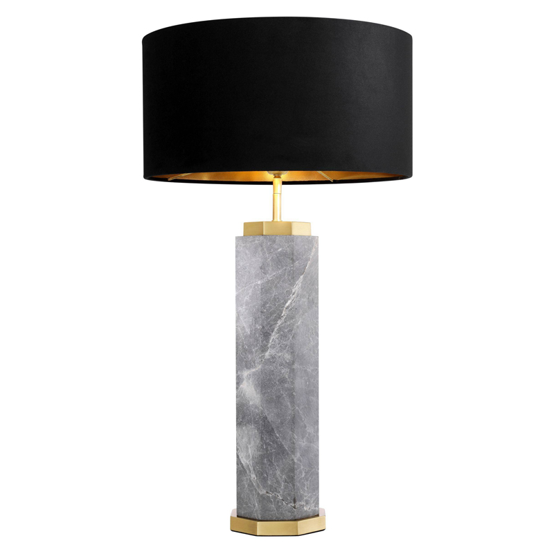 Настольная лампа Eichholtz Table Lamp Newman Grey Латунь Античная полированная Серый Черный Настольная лампа Eichholtz Table Lamp Newman Grey Латунь Античная полированная Серый Черный в Грозном | Loft Concept