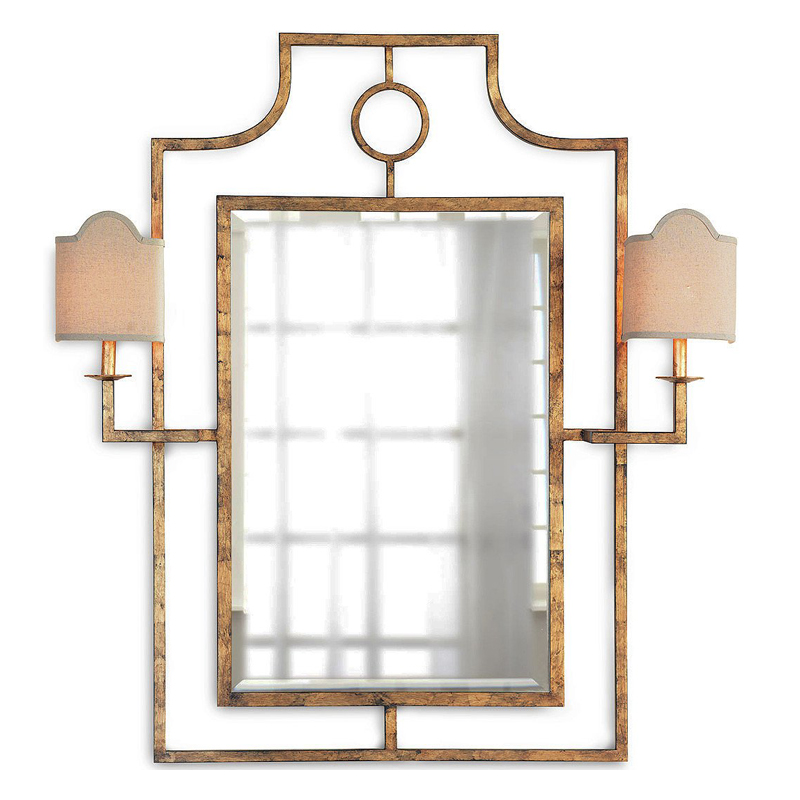 Зеркало с бра Mirror with Sconces Dairile Gold Золотой Зеркало с бра Mirror with Sconces Dairile Gold Золотой в Грозном | Loft Concept