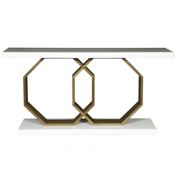Консоль Rings Латунь Белый Консоль Rings Латунь Белый в Грозном | Loft Concept