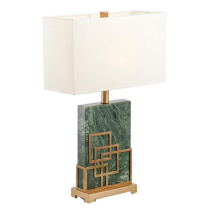 Настольная лампа Table Lamp marble green Зеленый Латунь Настольная лампа Table Lamp marble green Зеленый Латунь в Грозном | Loft Concept